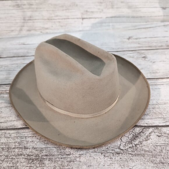 Vintage Royal Stetson Open Road Beige Felt Cowboy Hat – Men’s - Picture 5 of 10